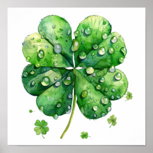 Lucky Clover Art Print, Botanische Wall Art Poster