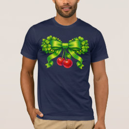 Lucky Clover Bow with Cherries Green Design T-Shirt