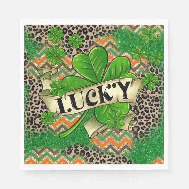 Lucky Clover Celebration Serviette (Vorderseite)