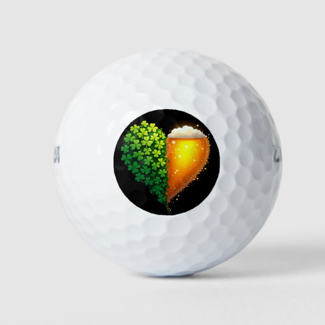 Lucky Clover Design für St. Patrick's Day Golfball (Vorderseite)