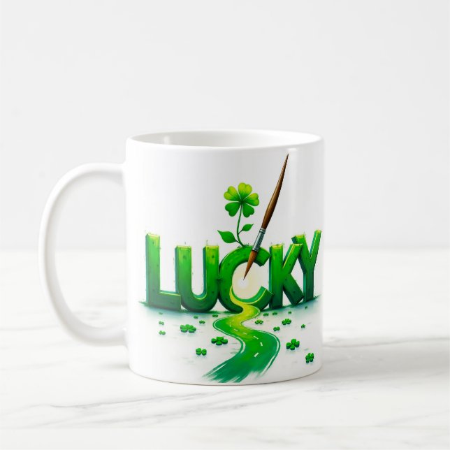 Lucky Clover Design für St. Patrick's Day Kaffeetasse (Links)