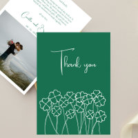 Lucky Clover Emerald Green Chic Foto Hochzeit