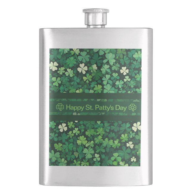 Lucky Clover Field Flachmann (Vorderseite)