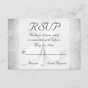 Lucky Clover Grey Green Orange Irish Wedding RSVP