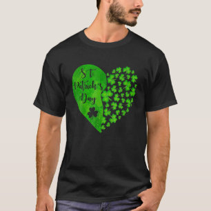 Lucky Clover Heart Happy St.Patrick's Day Clover L T-Shirt