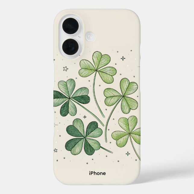 Lucky Clover iPhone 16 Fall Hülle (Rückseite)