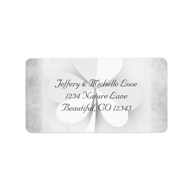 Lucky Clover Irish Grau und White Address Adressaufkleber (Vorne)
