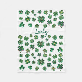 Lucky Clover Kleeblatt Fleece Blanket