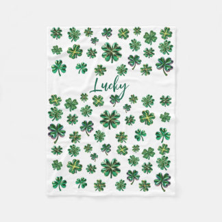Lucky Clover Kleeblatt Fleece Blanket