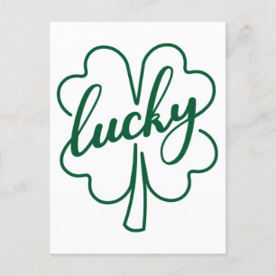 Lucky Clover Kleeblatt Leaf St. Patrick's Day Gesc Postkarte