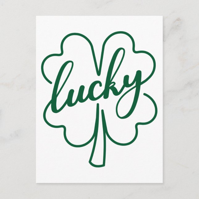 Lucky Clover Kleeblatt Leaf St. Patrick's Day Gesc Postkarte (Vorderseite)