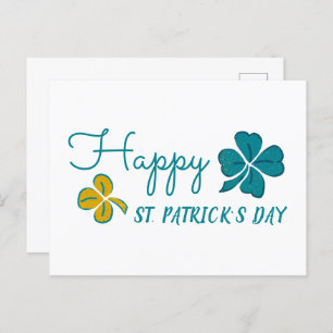 Lucky Clover Kleeblatt Zeichnend St. Patrick`s Day Feiertagspostkarte