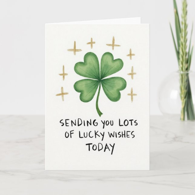 Lucky Clover Painted Art Card Karte (Vorderseite)