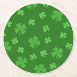Lucky Clover Pattern Runder Pappuntersetzer