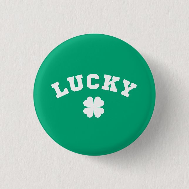 Lucky Clover St. Patricks Day Button (Vorderseite)