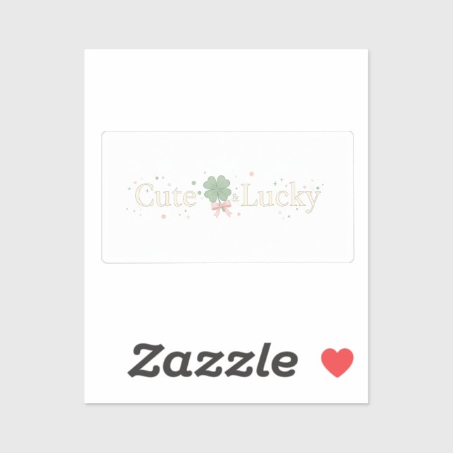 Lucky Coquette Aesthetic Bow Clover St Patrick Aufkleber (Blatt)
