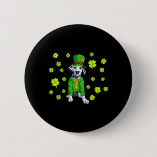 Lucky Dalmatian Shirt St Patricks Day Shamrock Dal Button