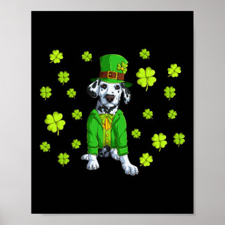 Lucky Dalmatian Shirt St Patricks Day Shamrock Dal Poster