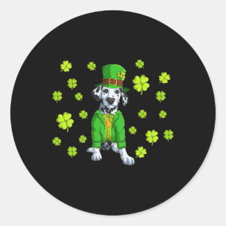 Lucky Dalmatian Shirt St Patricks Day Shamrock Dal Runder Aufkleber