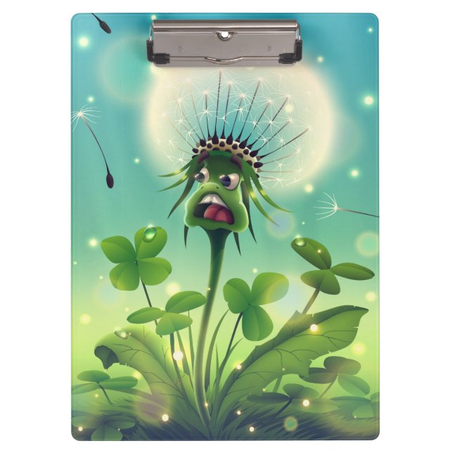 Lucky Dandela und Vier Leaf Clovers Klemmbrett (Vorderseite)