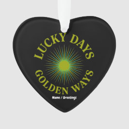 Lucky Days & Golden Ways Retro Sunburst Erbe  Ornament