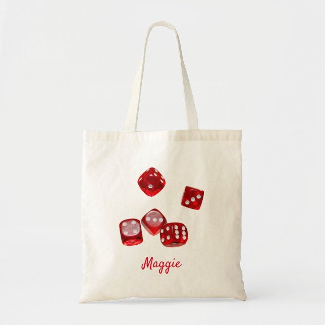 Lucky Dice Name Bridesmaid Vegas Bachelorette Gesc Tragetasche (Vorne)