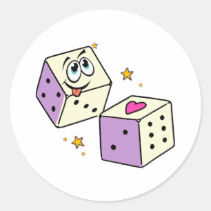 Lucky Dice Runder Aufkleber