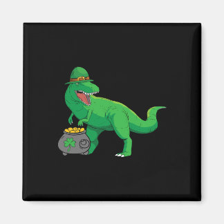 Lucky Dino-saur St Patricks Day Funny T-rex Irish  Magnet