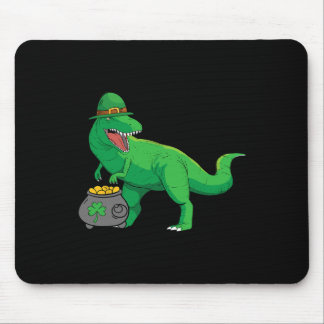 Lucky Dino-saur St Patricks Day Funny T-rex Irish  Mousepad