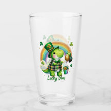 Lucky Dino St. Patrick’s Day Drinking Glass