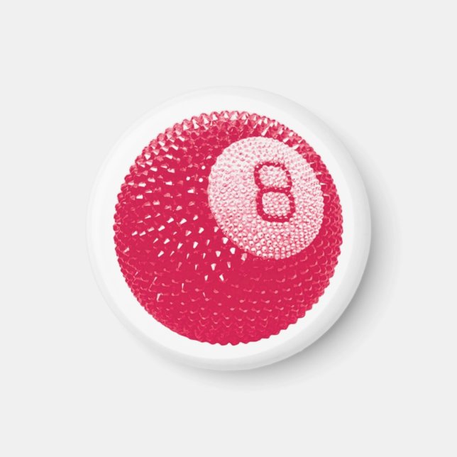 Lucky Disco 8 Pink, Lucky Disco Ball, Funky Art Magnet (Vorne)