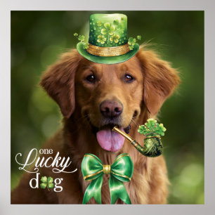 Lucky Dog Funny Custom Foto St. Patrick's Day Poster