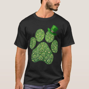 Lucky Dog Paw Irish Kleeblatts niedlicher Hund Paw T-Shirt