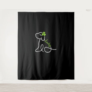 Lucky Dog St Patricks Day Niedlich Irish Puppy Sha Wandteppich