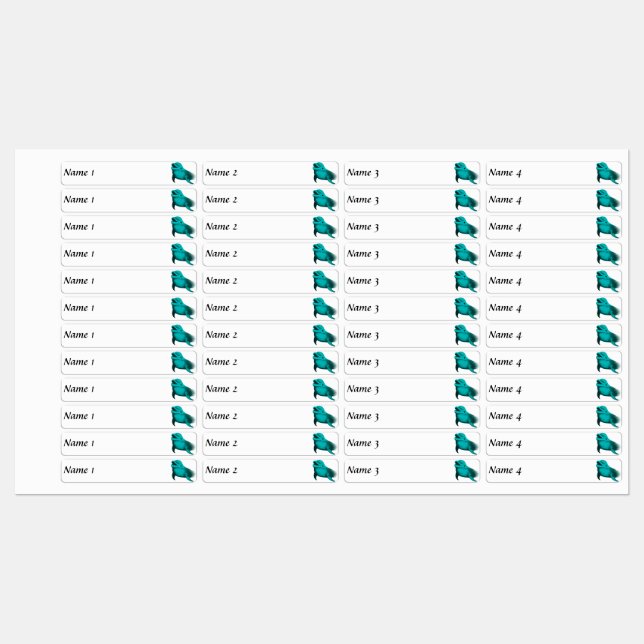 Lucky Dolphin Etiketten (Blatt)