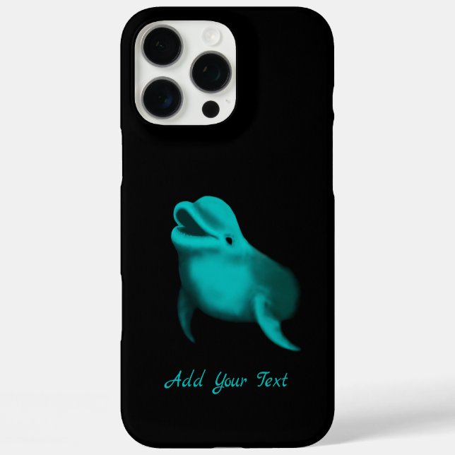 Lucky Dolphin - Ihren Text hinzufügen iPhone 16 Pro Max Hülle (Rückseite)