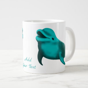 Lucky Dolphin - Ihren Text hinzufügen Jumbo-Tasse