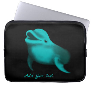 Lucky Dolphin - Ihren Text hinzufügen Laptopschutzhülle