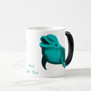 Lucky Dolphin - Ihren Text hinzufügen Verwandlungstasse