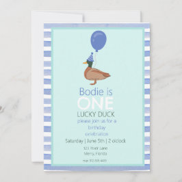 Lucky Duck 1. Geburtstag Einladung