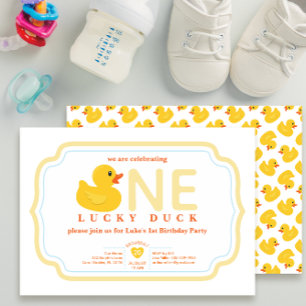 Lucky Duck 1. Geburtstag Einladung   Rubber Duck T