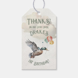 Lucky Duck 1. Geburtstag Party Geschenkanhänger