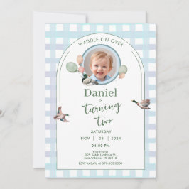 Lucky Duck Birthday Invite Photo Any Age Einladung