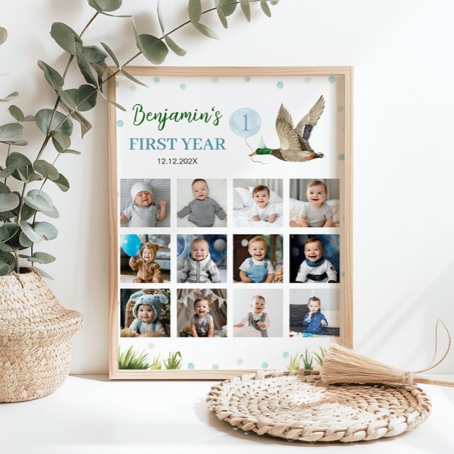 Lucky Duck Boy Erstes Jahr Foto Milestone Zeichen Poster (Von Creator hochgeladen)