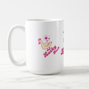 Lucky Duck Frauen T-Shirt Modernes Design Kaffeetasse