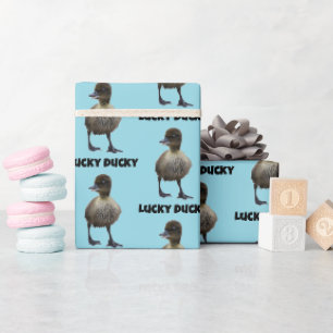 Lucky Duck Funny Niedlich Duckling Bird Foto Art Geschenkpapier