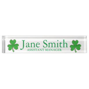 Lucky Duck Green Kleeblatt Saint Patrick's Day Namensplakette