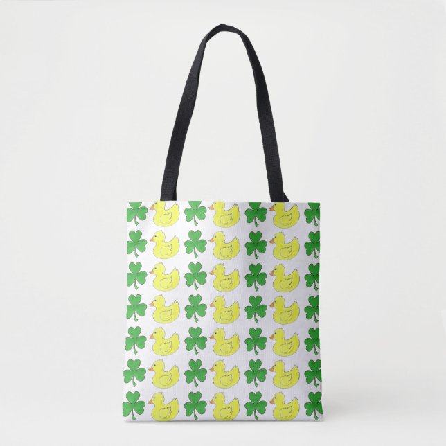 Lucky Duck Kleeblatt Clover St. Patrick's Day Tasche (Vorderseite)