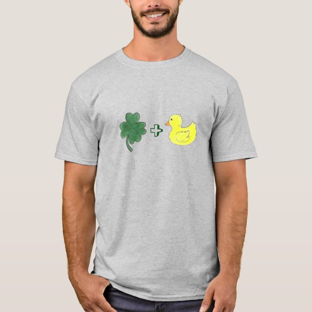 Lucky Duck Kleeblatt Duckie St. Patrick's Day T-Shirt (Vorderseite)