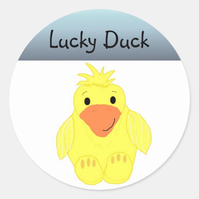 Lucky Duck Runder Aufkleber (Vorderseite)
